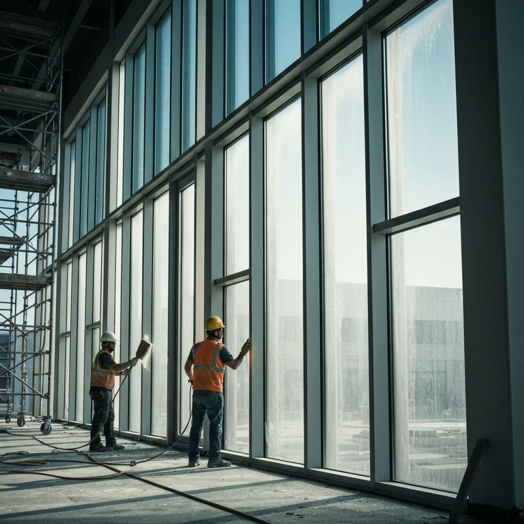 Post-construction cleanup on a commercial property